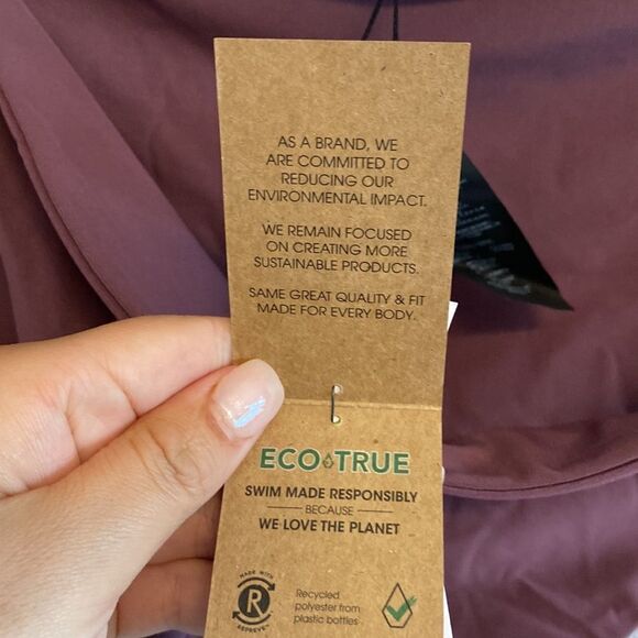 NWT- dark purple simply seamless Hipster- side tie bikini bottoms- Size 18W - Picture 7 of 9